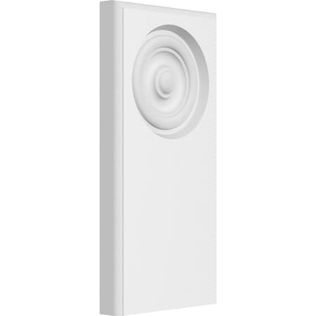 Ekena Millwork Standard Foster Bullseye Plinth Block With Rounded Edge, 4 1/2"W x 9"H x 3/4"P PBP045X090X075FOS04